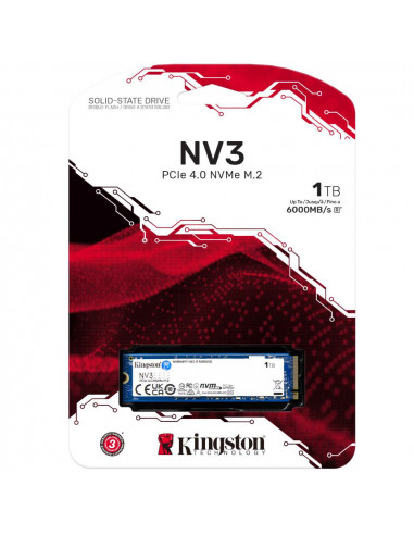 Kingston SSD, M.2 2280, 1TB, PCIE, 4.0 NVMe, NV3